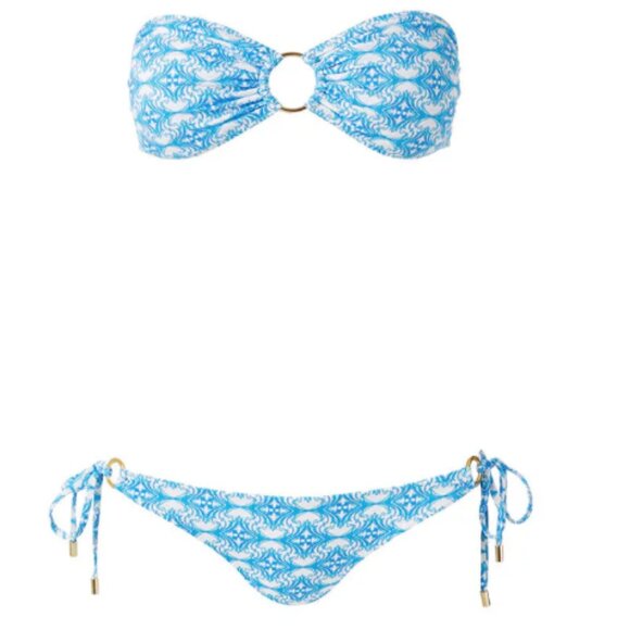 Melissa Odabash Evita Ring Bandeau Bikini Set – Waterfall Print - Picture 1 of 11